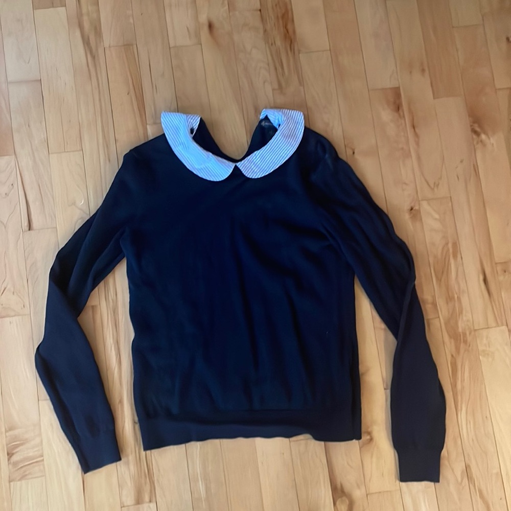 Navy Brooks Brothers Sweater with detachable collar